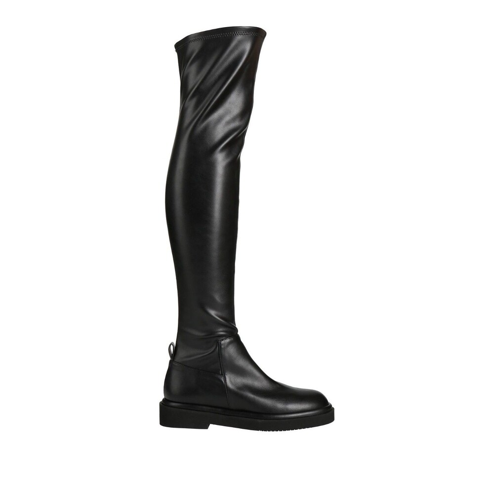 $500 Paloma Barcelo Tall Glove Fit Black Faux Leather Boots Made Spain EU40 US 9